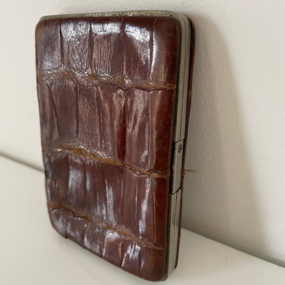 Vintage Brown Crocodile Cigarette Case